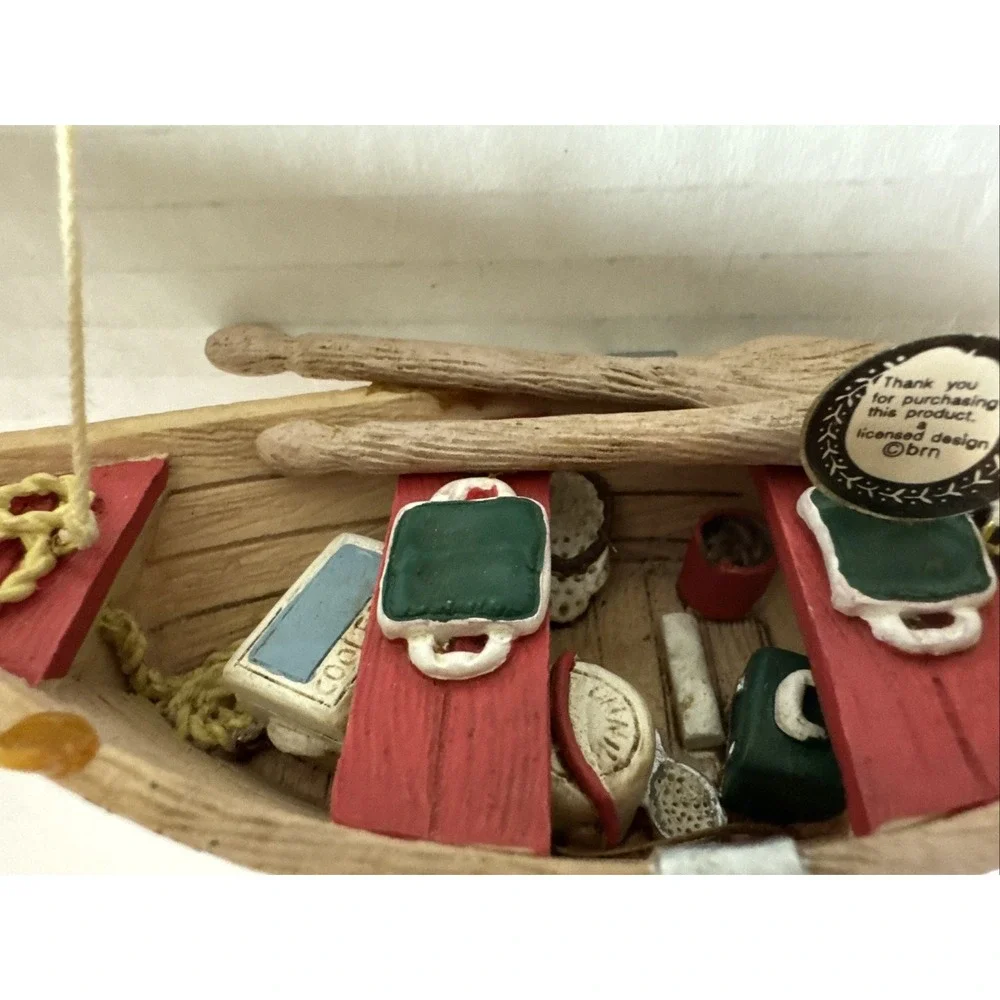 Fish Rowboat Christmas Ornament 